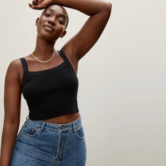 Everlane gray cropped cotton tank Medium - Picture 1 of 7